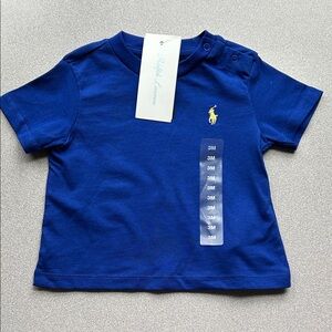 NWT Ralph Lauren Short Sleeve Baby Tee - Blue with Yellow Pony